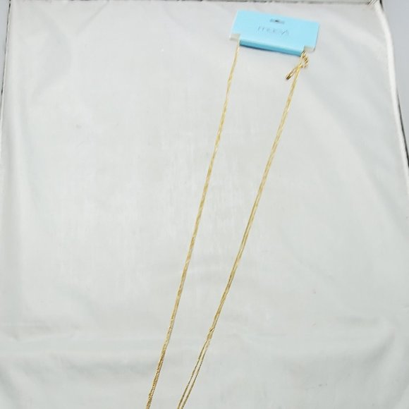 Macy's red leather tassel necklace with gold chain and rhinestones - Picture 8 of 13